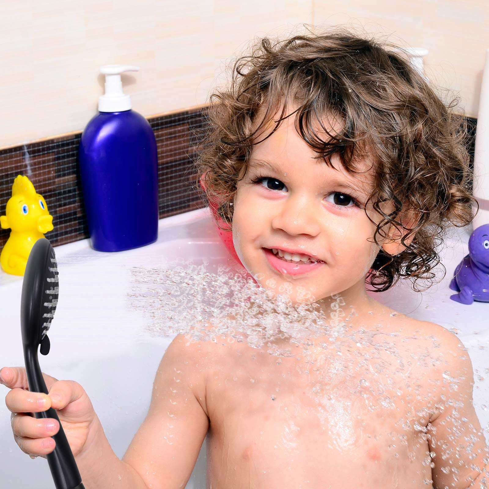 HASTHIP High-Pressure Handheld Shower, 5-Setting Powerful Shower Head with ON/Off Pause Switch & Silicone Water Outlet Holes, Standard Interface Universally Compatibility HASTHIP High-Pressure Handheld Shower, 5-Setting Powerful Shower Head with ON/Off Pause Switch & Silicone Water Outlet Holes, Standard Interface Universally Compatibility
